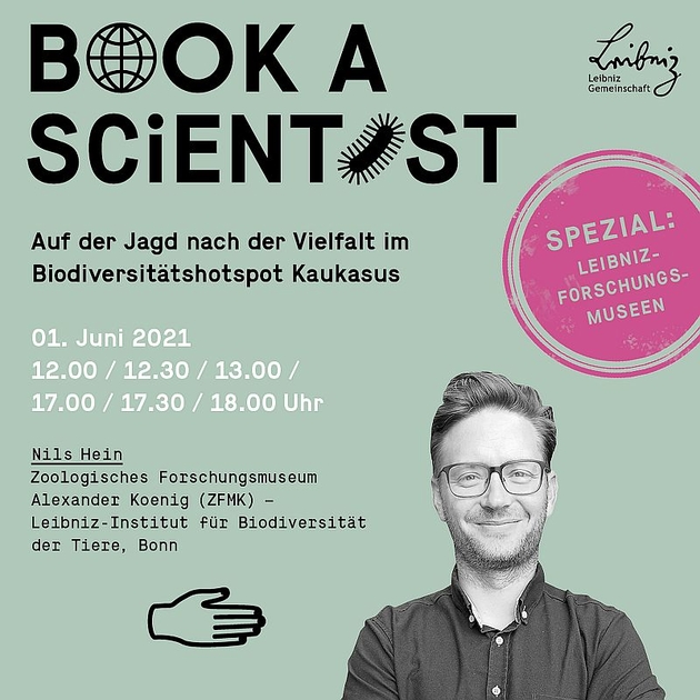 Graphik Nils Hein für Book a Scientist