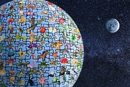 Puzzle Globus mit Tierbildern