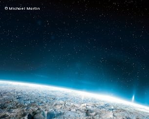 Felsiger Untergrund, Weltkugel, Sonne