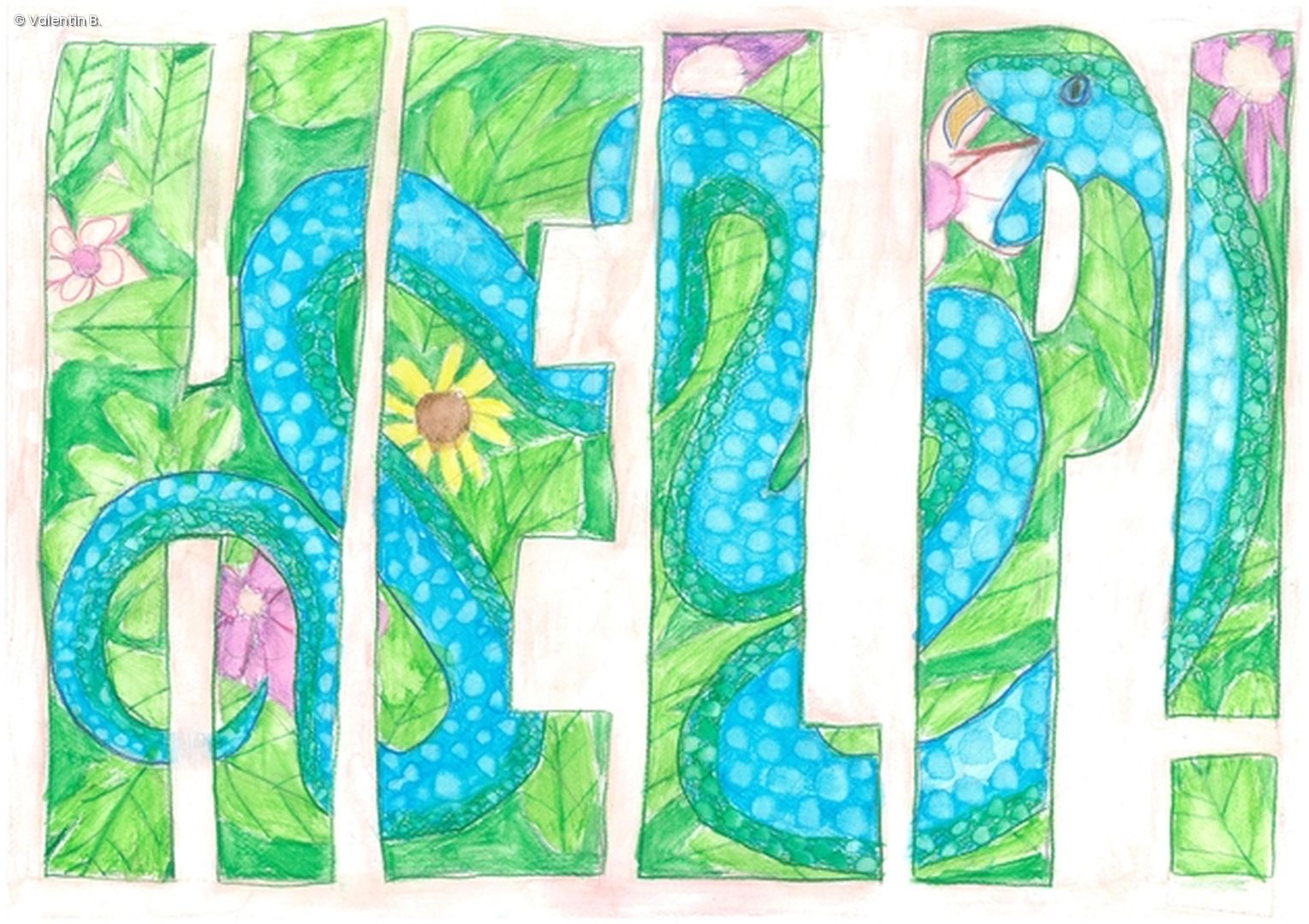 HELP Buchstaben mit Naturmuster