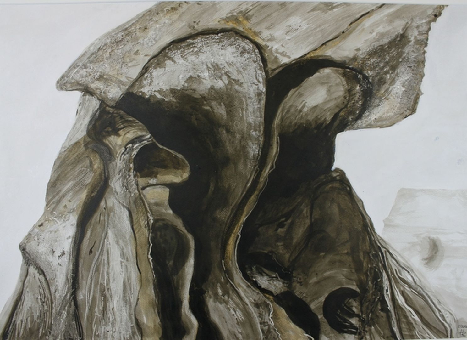 Tapirschädel (Detail), Tusche/Schellack