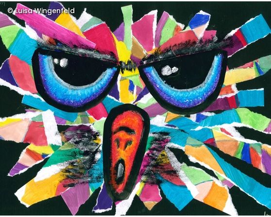 Abstrakter Bunter Kopf, gebastelt