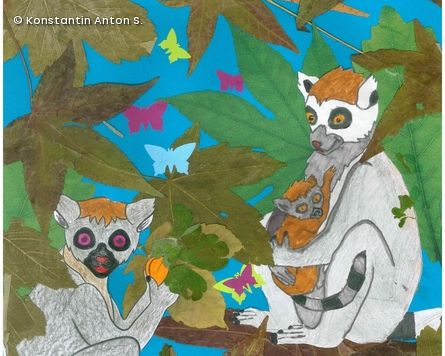 Affen in Blätterbaum