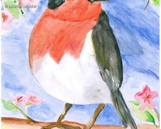 Gemaltes Rotkehlchen