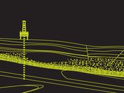 Illustration, gelbe Linien auf schwarzem Hintergrund